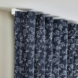 IKEA TRYSTÄVMAL  (ИКЕА ТРЙСТÄВМАЛ)  -  Штора, 2 шт, на ленте/темно-синий/белый, 145x300 см