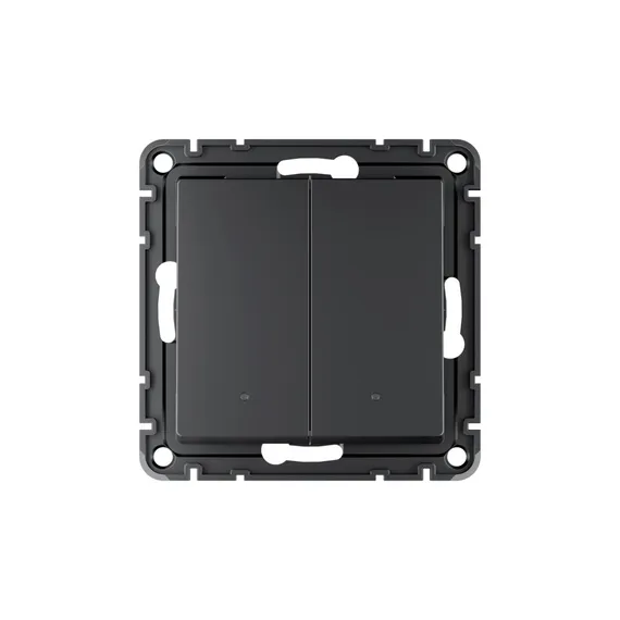 Выключатель двухклавишный с подсветкой Systeme Electric AtlasDesign Smart Карбон ATN001053Z