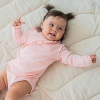 Боди с длинным рукавом и рюшей "Камелия" 0+
