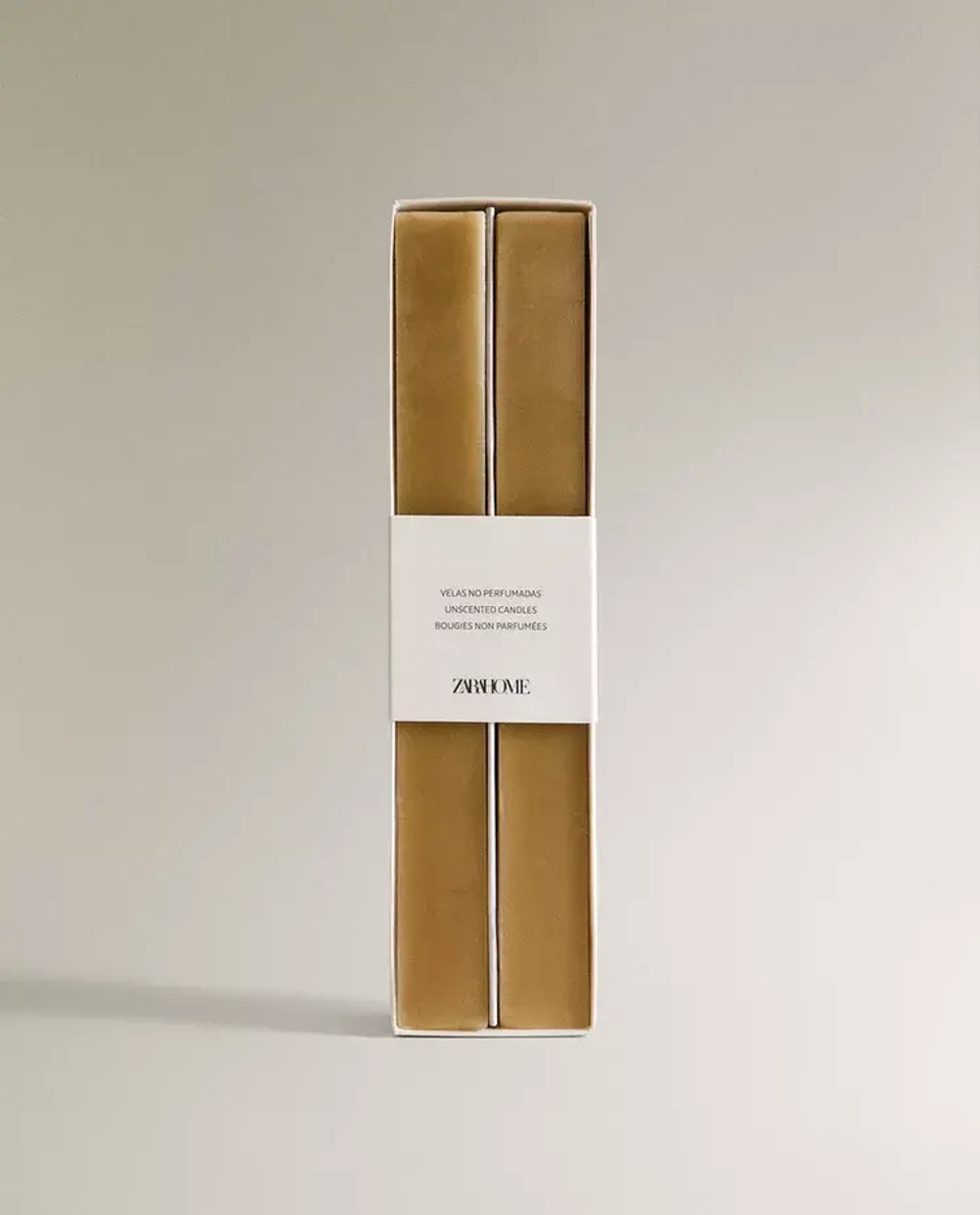 ZARA HOME НАБОР ДЕКОРАТИВНЫХ КВАДРАТНЫЙ СВЕЧЕЙ ( 2 ШТ.), ЗЕЛЕНЫЙ