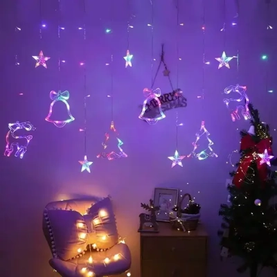 Гирлянда для дома БАХРОМА «Волшебство» ш2,5 м* в0,6/0,9м 120 ламп LED, 8 реж, IP-20, Мультицвет (возможность соединения)