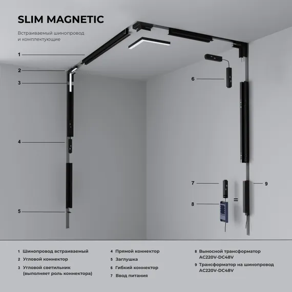 Соединитель угловой Slim Magnetic 85214/00 Elektrostandard