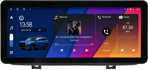 Магнитола для BMW 2-серия (F22) 2014-2021 - Canbox H-Line 2107 монитор 12.3" QLED в стиле Audi на Android 10, Быстрая, ТОП-процессор, CarPlay, 4G SIM-слот