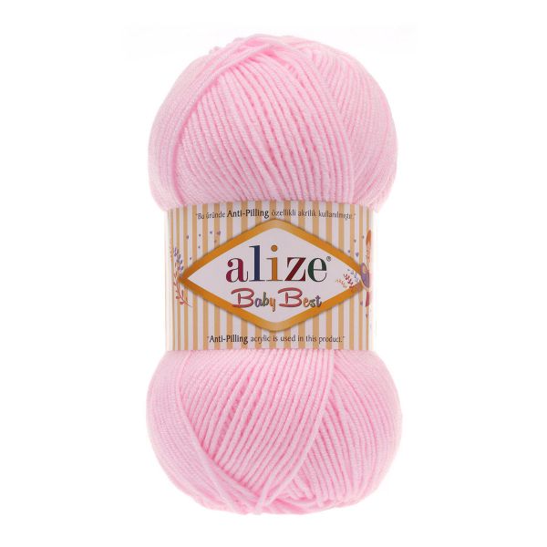 Пряжа Alize (Ализе) Baby Best / уп.5 мот. по 100 г, 240м, 185 светло-розовый A