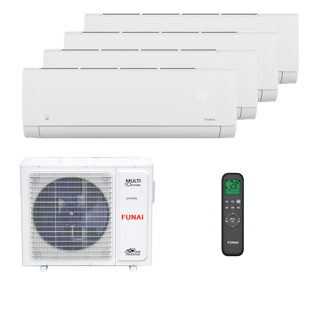 Мультисплит система на 4 комнаты Funai RAM-I-SG30HP.W02/S x 4 / RAM-I-4OK105HP.01/U