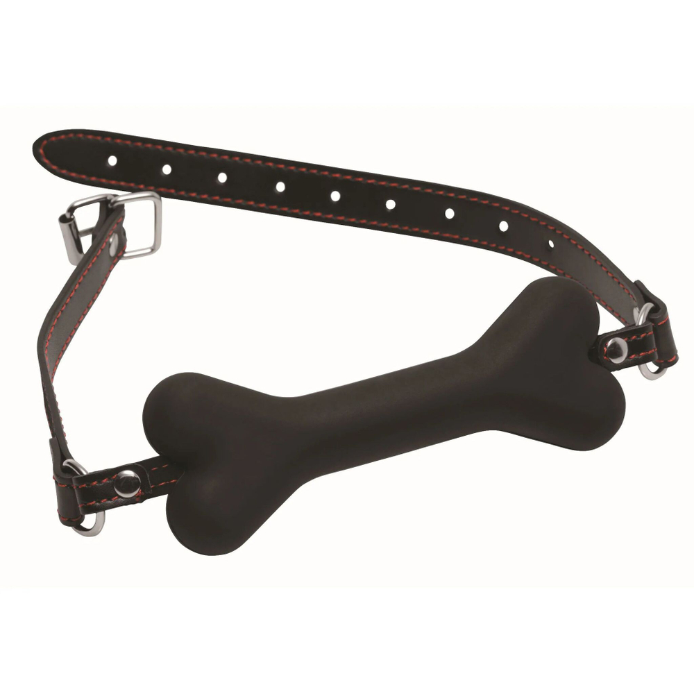Черный кляп в форме косточки Hound Adjustable Dog Bone Gag (Цвет: черный)