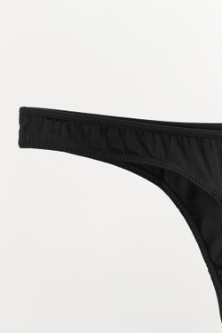 ZARA ОДНОТОННЫЕ ТРУСЫ-ТАНГА, ЧЕРНЫЙ