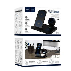 Беспроводная зарядка Hoco cw33 Ultra-Charge 3-in-1 vertical wireless fast charger