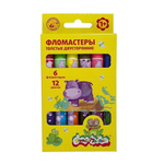 Фломастеры 6 шт. 12 цв. толстые двухсторонние (Каляка-Маляка)