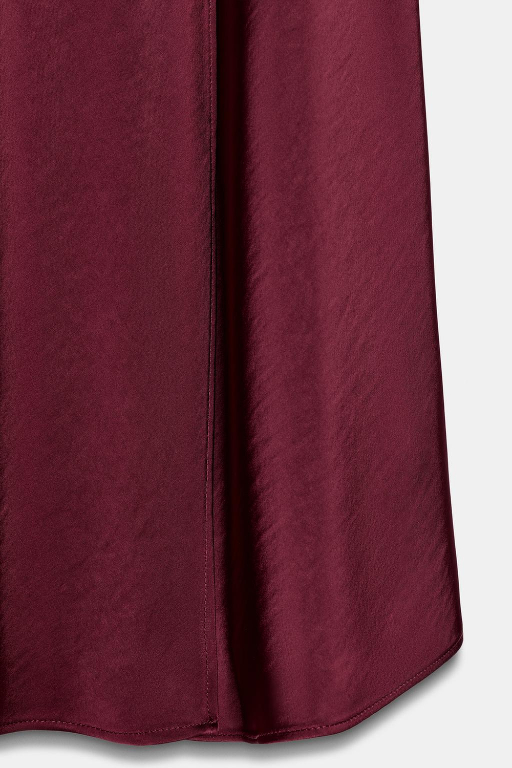 ZARA АТЛАСНАЯ ЮБКА МИДИ НА ЗАПÁХЕ, БУРГУНДИ