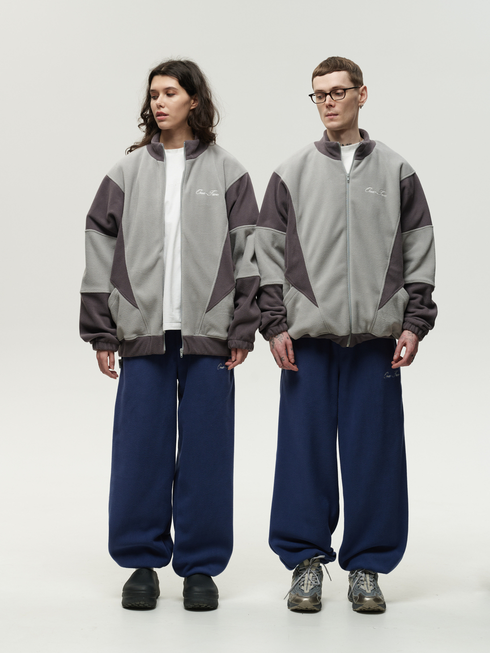 Zip-Up Sweatshirt Double Grey