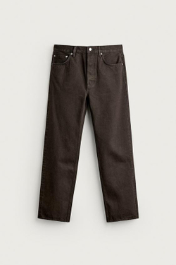 ZARA X AARON LEVIN ДЖИНСЫ STRAIGHT FIT, ШОКОЛАДНО-КОРИЧНЕВЫЙ