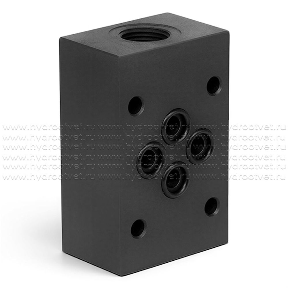 EB30338 - Плита модульная Ду 6, ISO 4401-03 / CETOP 03, отводы G3/8" от каналов A и B, сталь