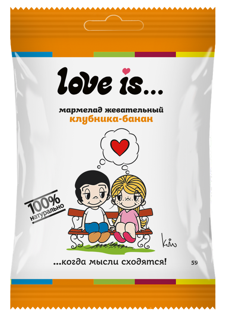 Мармелад LOVE IS ЖуйМиксик сердечки вкус Клубника Банан 25 г