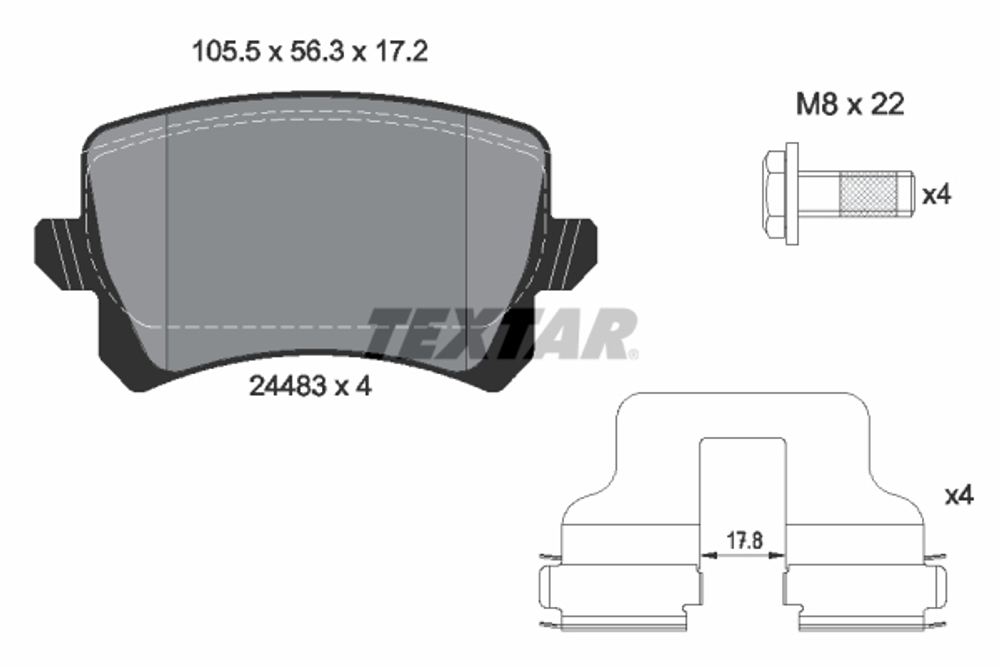 TEXTAR - 2448301-TET - Brake Pad Set, disc brake
