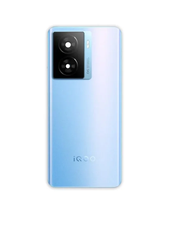 Задняя крышка для  Iqoo Z7 синяя (Blue) со стеклом камеры