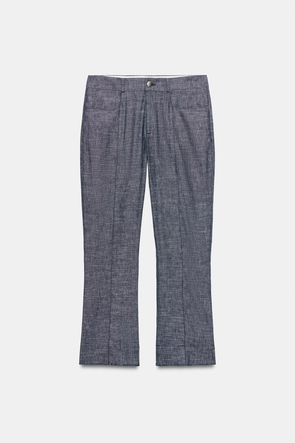 УКОРОЧЕННЫЕ БРЮКИ MINI FLARE ИЗ СМЕСОВОГО ЛЬНА — ZARA