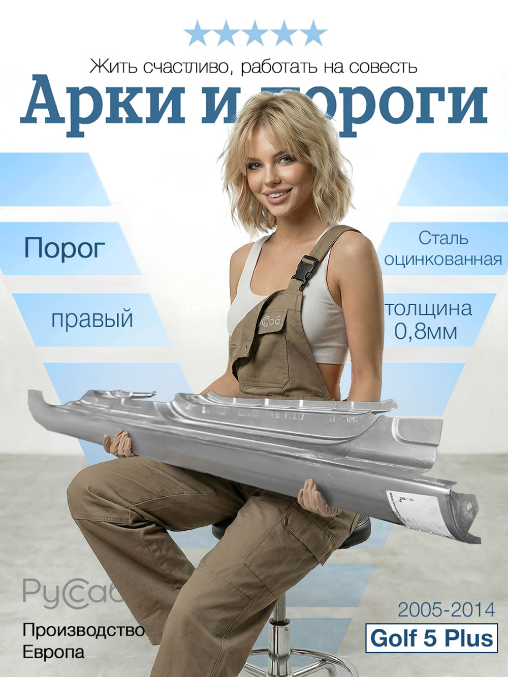 Порог правый Volkswagen Golf Plus 2005-2014 (Klokkerholm)