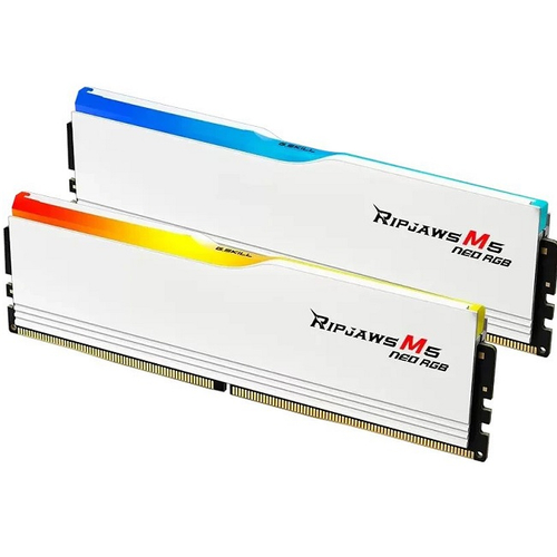 Модуль памяти DIMM DDR5 96Gb, 6000Mhz, 2x48Gb, G.Skill Ripjaws M5 Neo RGB White (F5-6000J3036F48GX2-RM5NRW)