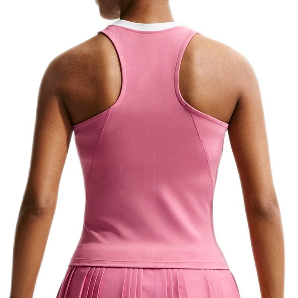 Женский теннисный топ Nike Court Advantage Dri-Fit Tennis — peony/white