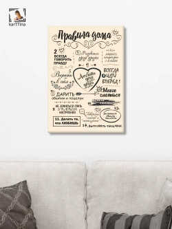 Картина Правила дома модульная 50x70см 1шт.