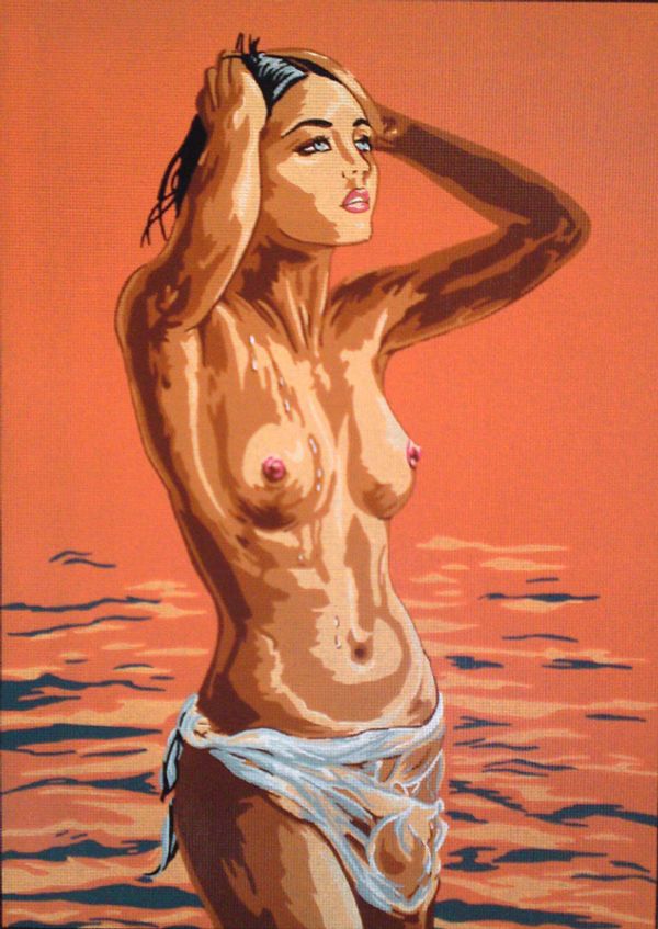 Рисунок для вышивания Soulos (канва жесткая), Купальщица, 60х80 см