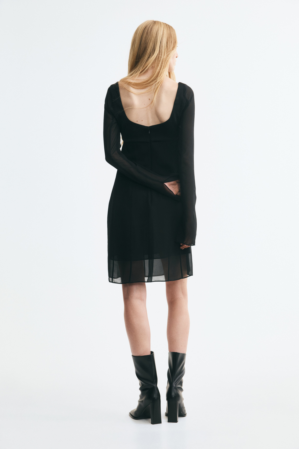 Облегающее шифоновое платье - H&M