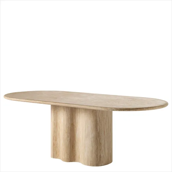 Обеденный стол Thiennes из травертина, 220х100 см