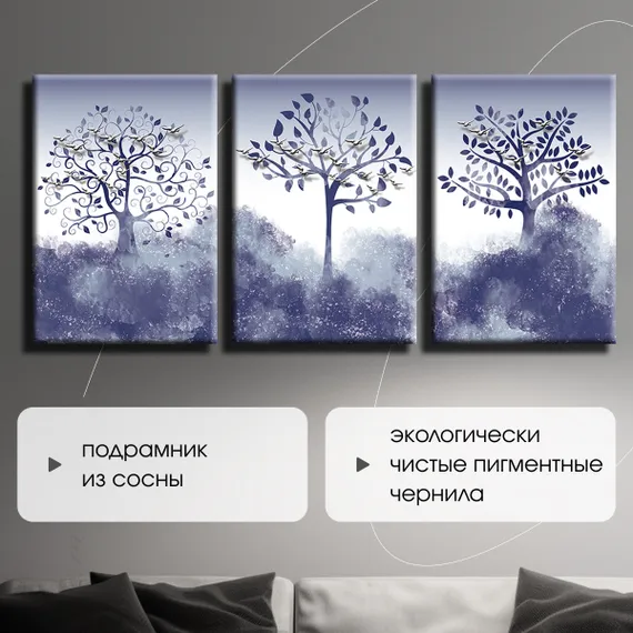 Модульная картина "Абстрактные деревья"