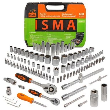 Набор инструментов 108пр.1/4''1/2''(6гр.)(4-32мм) ISMA ISMA-41082-5