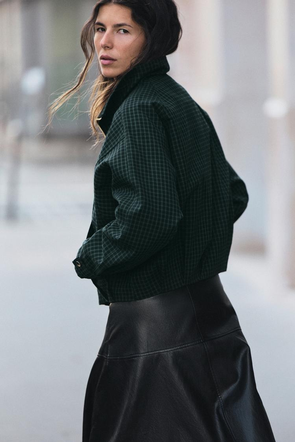 ZARA БОМБЕР В КЛЕТКУ, ХАКИ