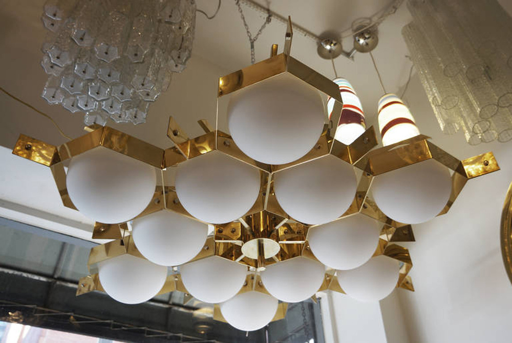 Limited Edition Flush Mount Chandelier by Fedele Papagni for Gaspare Asaro