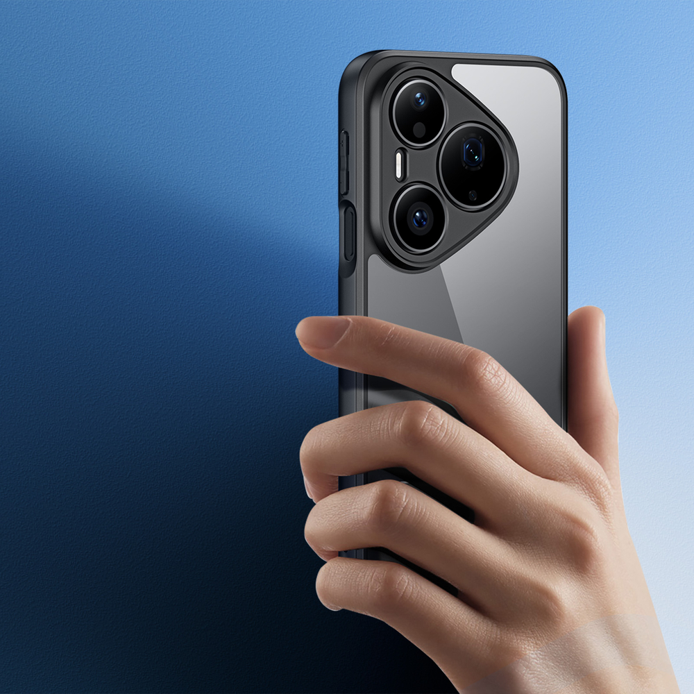 Чехол прозрачный с черными рамками для Huawei Pura 90 Pro, серия Aimo Series от Dux Ducis