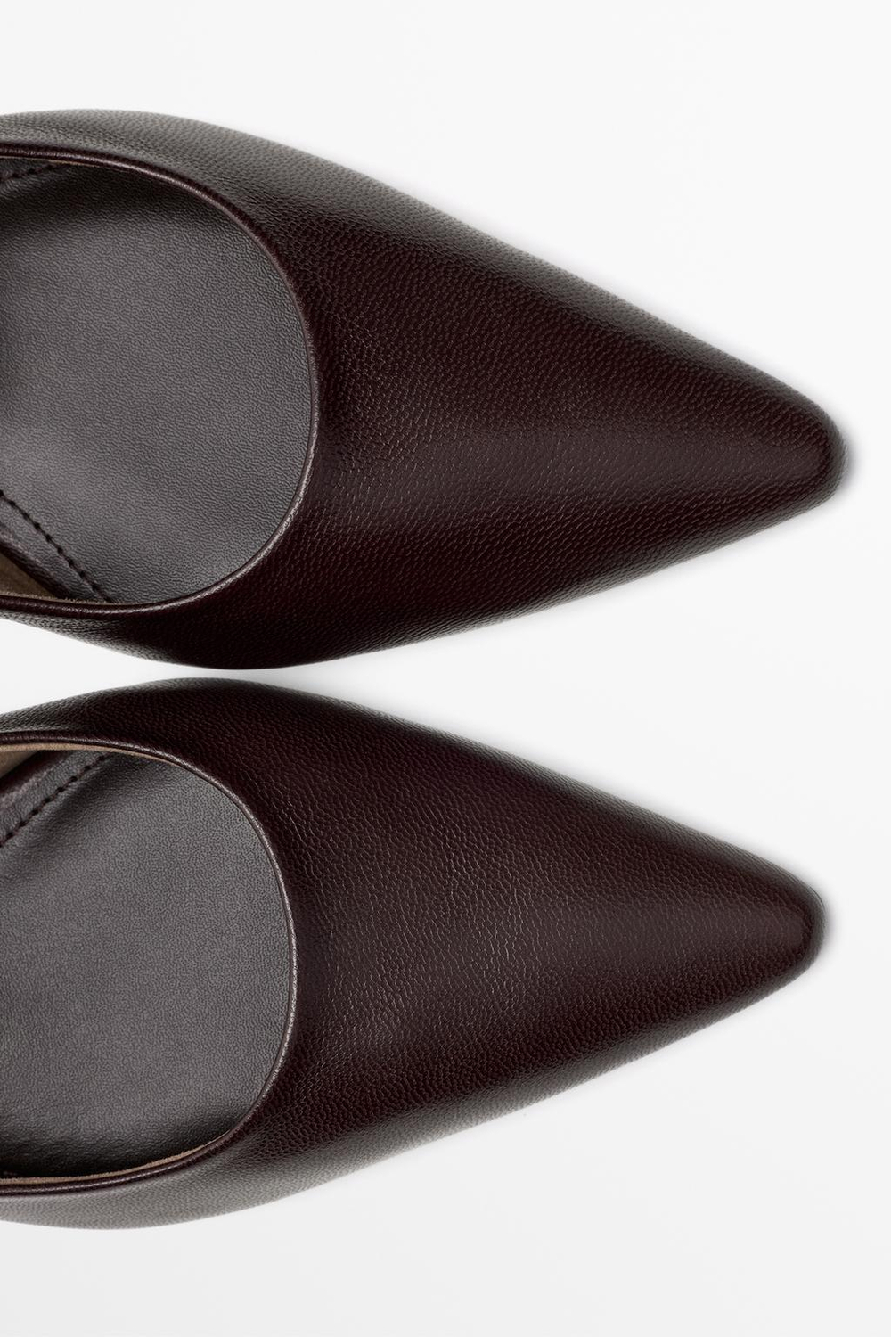 Massimo Dutti Туфли на каблуке с открытой пяткой, коричневый