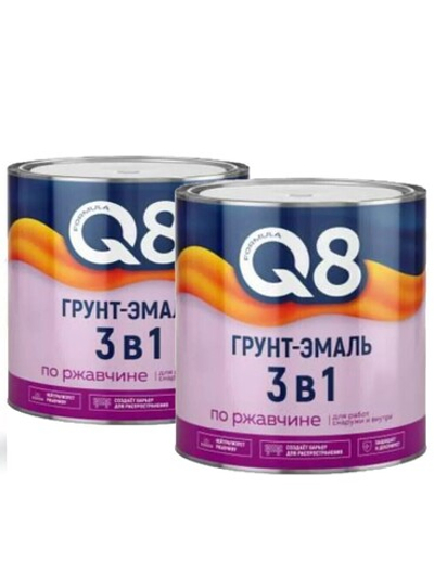 Грунт-эмаль по ржавчине Formula Q8, серая 1,9 кг 2 шт