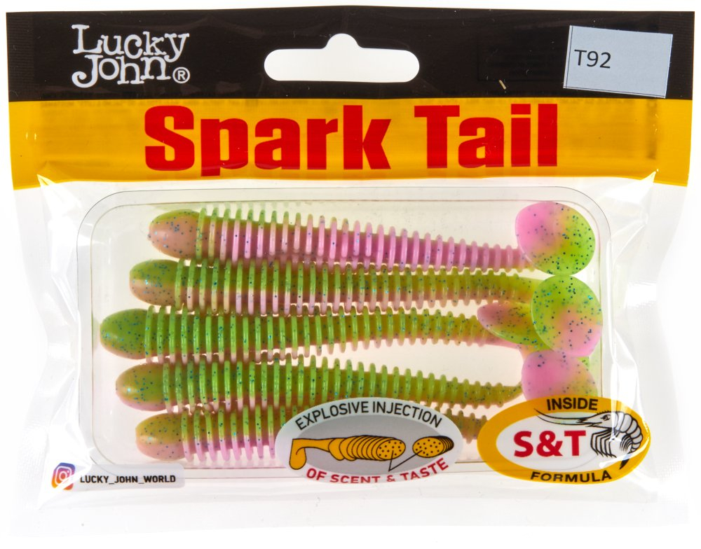 Мягкая съедобная приманка LJ Pro Series Spark Tail 4,0 in (101 мм), цвет T92, 5шт.