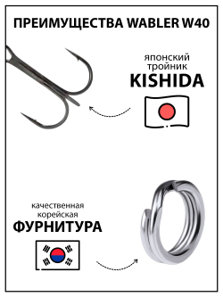 Блесна Fish Crystal Wabler W40 57 мм 7 г на форель, для зимней рыбалки #80
