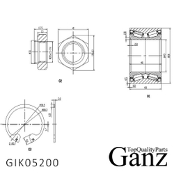 Подшипник ступицы передний CITROEN/FIAT/PEUGEOT all Bus 942006 GANZ GIK05200
