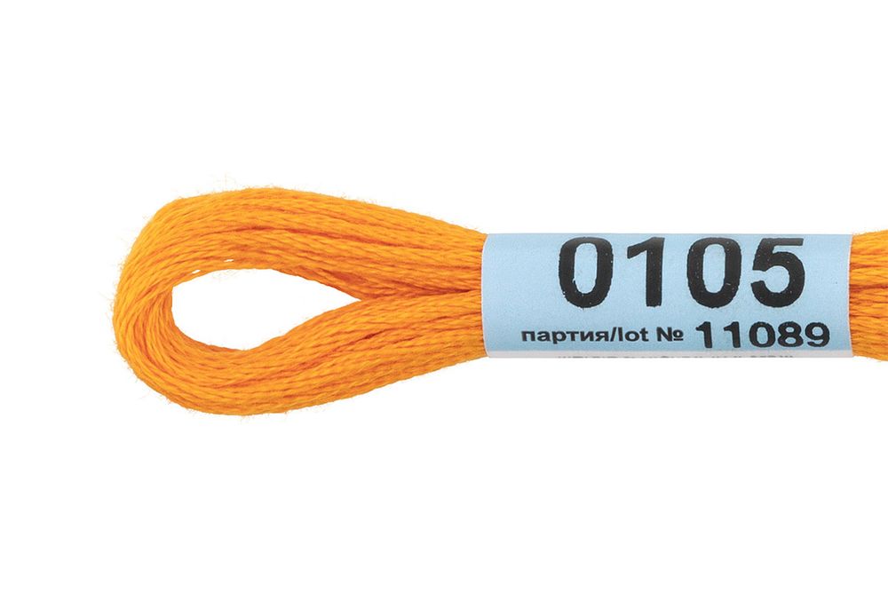 Мулине Gamma 100% хлопок, цв.0105 св-оранжевый, 24 мотка по 8 метров