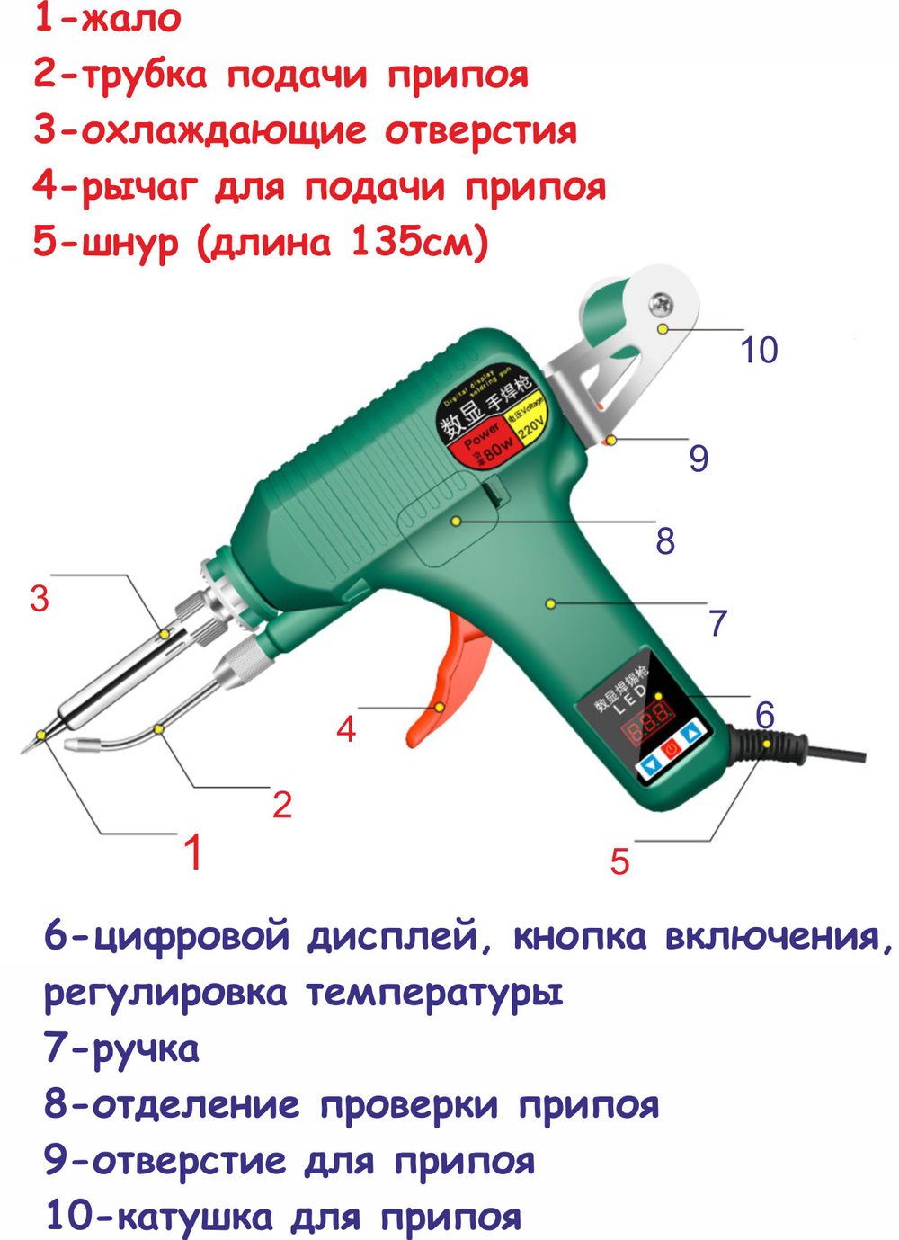 Паяльник с автоподачей припоя, 120 Вт