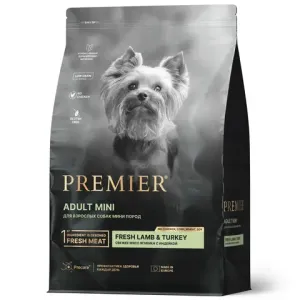 Сухой корм Premier Dog Lamb&Turkey Adult Mini для собак мелких пород из свежего мяса ягненка с индейкой