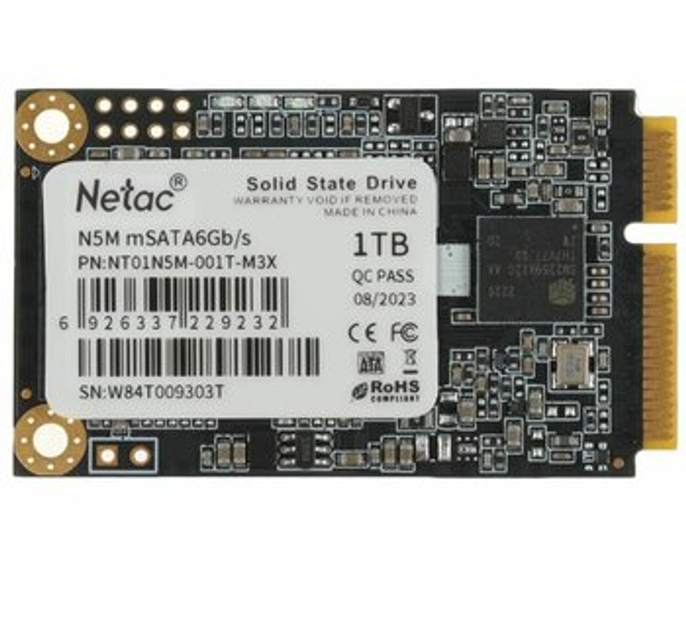 SSD NETAC N5M, 1 ТБ, mSATA, SATA, NT01N5M-001T-M3X