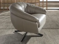 Вращающееся кресло Angel Cerda 5138 из серой кожи