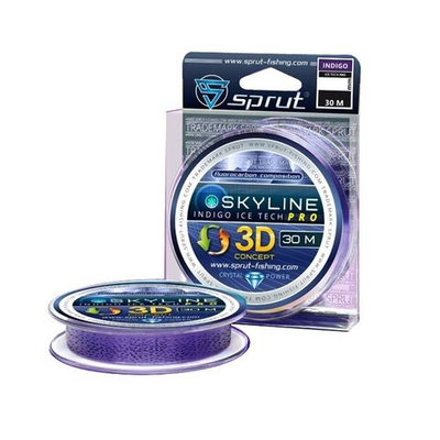 Леска для зимней рыбалки Sprut SKYLINE 3D IceTech PRO indigo (0,165mm/30m), 1 штука