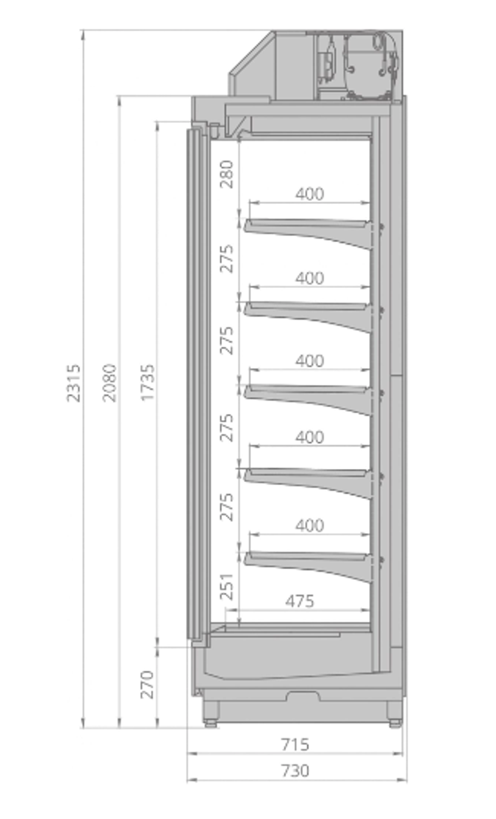 Горка холодильная BRANDFORD Cronox 2080.700.190