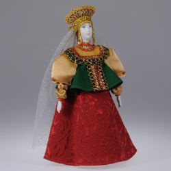 Сувенирная кукла в русском сарафане с душегреей