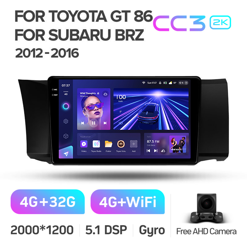 Teyes CC3 2K 9"для Toyota GT 86 2012-2016