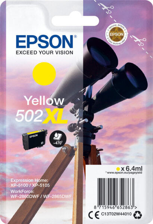 Epson 502XL Подлинный Желтый 1 шт C13T02W44020