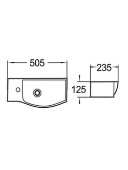 Раковина подвесная (глянцевая белая) WeltWasser WW AISBACH 7950 GL-WT L 505х235х125