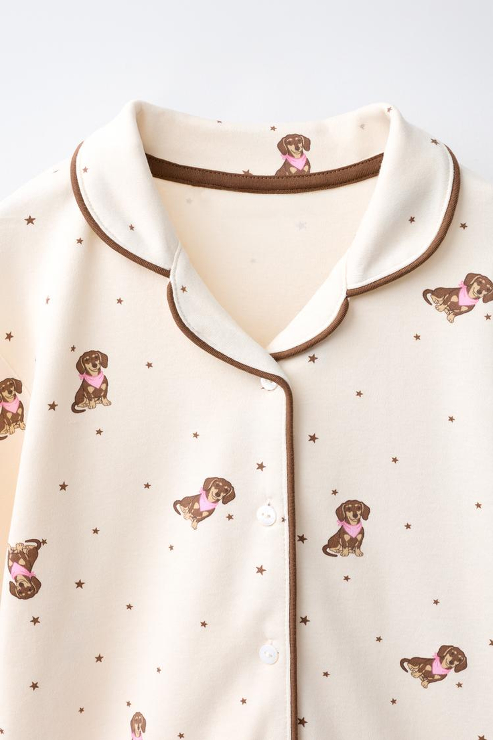 ZARA ПИЖАМА С ПРИНТОМ «СОБАКИ», ЭКРЮ